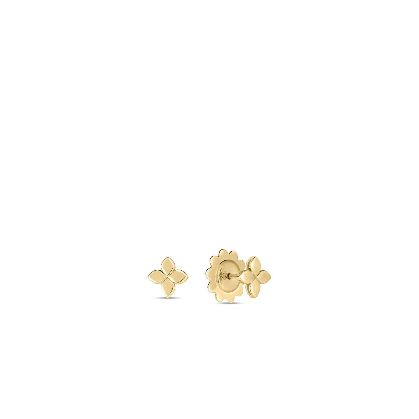 18K YELLOW GOLD LOVE IN VERONA SMALL FLOWER STUD EARRINGS