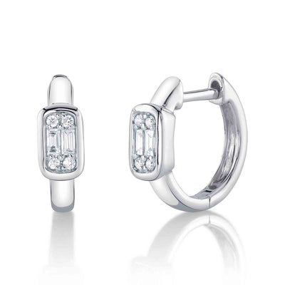 0.14CT DIAMOND BAGUETTE HUGGIE EARRING