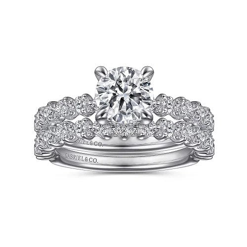 Zelmira - 14K White Gold Round Diamond Engagement Ring (Setting Only)