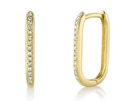 0.08CT DIAMOND OVAL HOOP EARRING