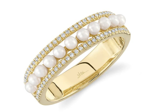 0.14CT DIAMOND & CULTURED PEARL BAND