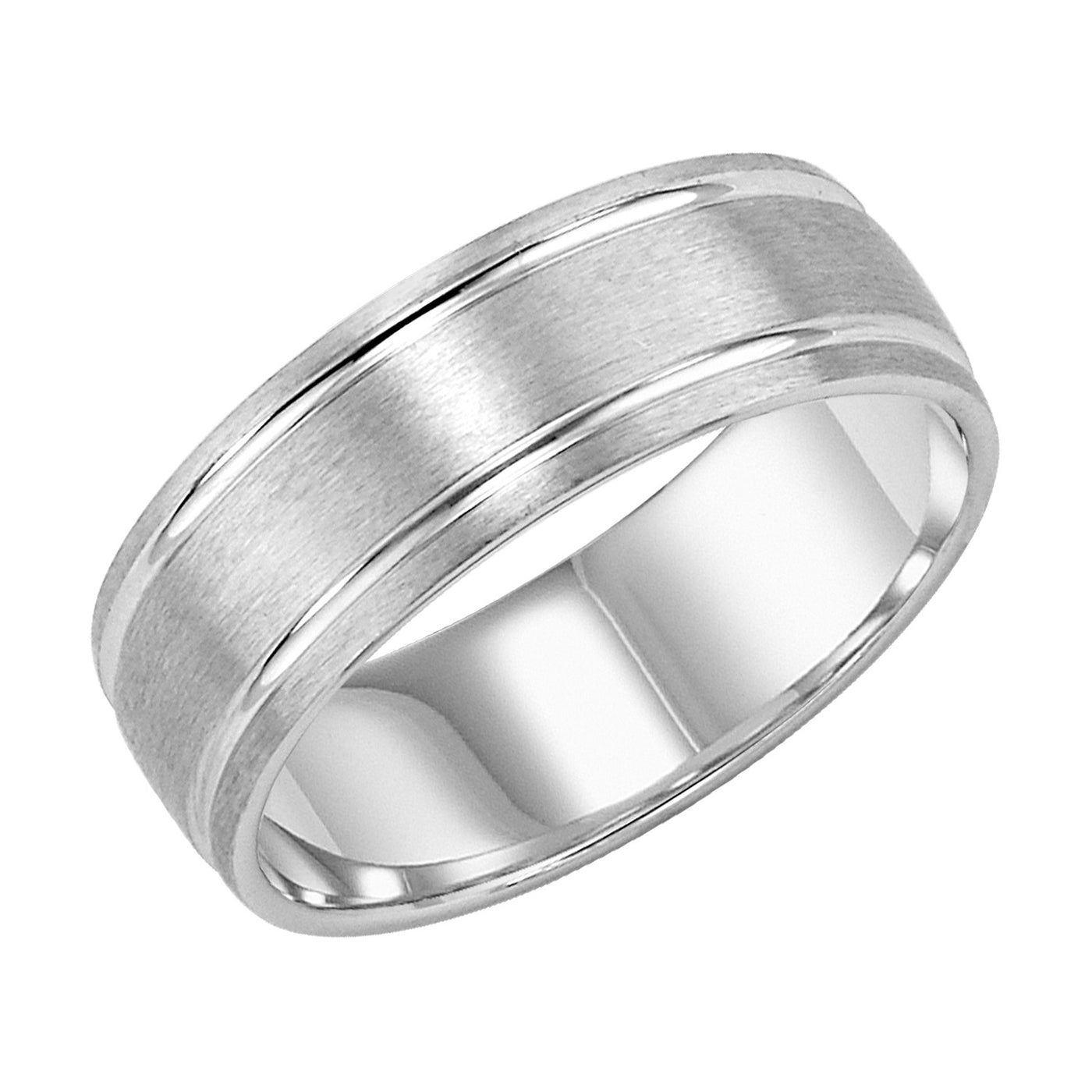 White Gold 7mm Men's Wedding Band