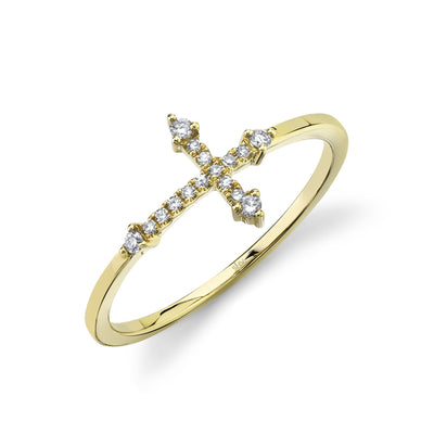 0.09CT DIAMOND CROSS RING