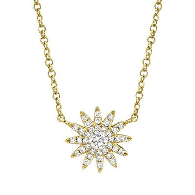 0.15CT DIAMOND STARBURST NECKLACE