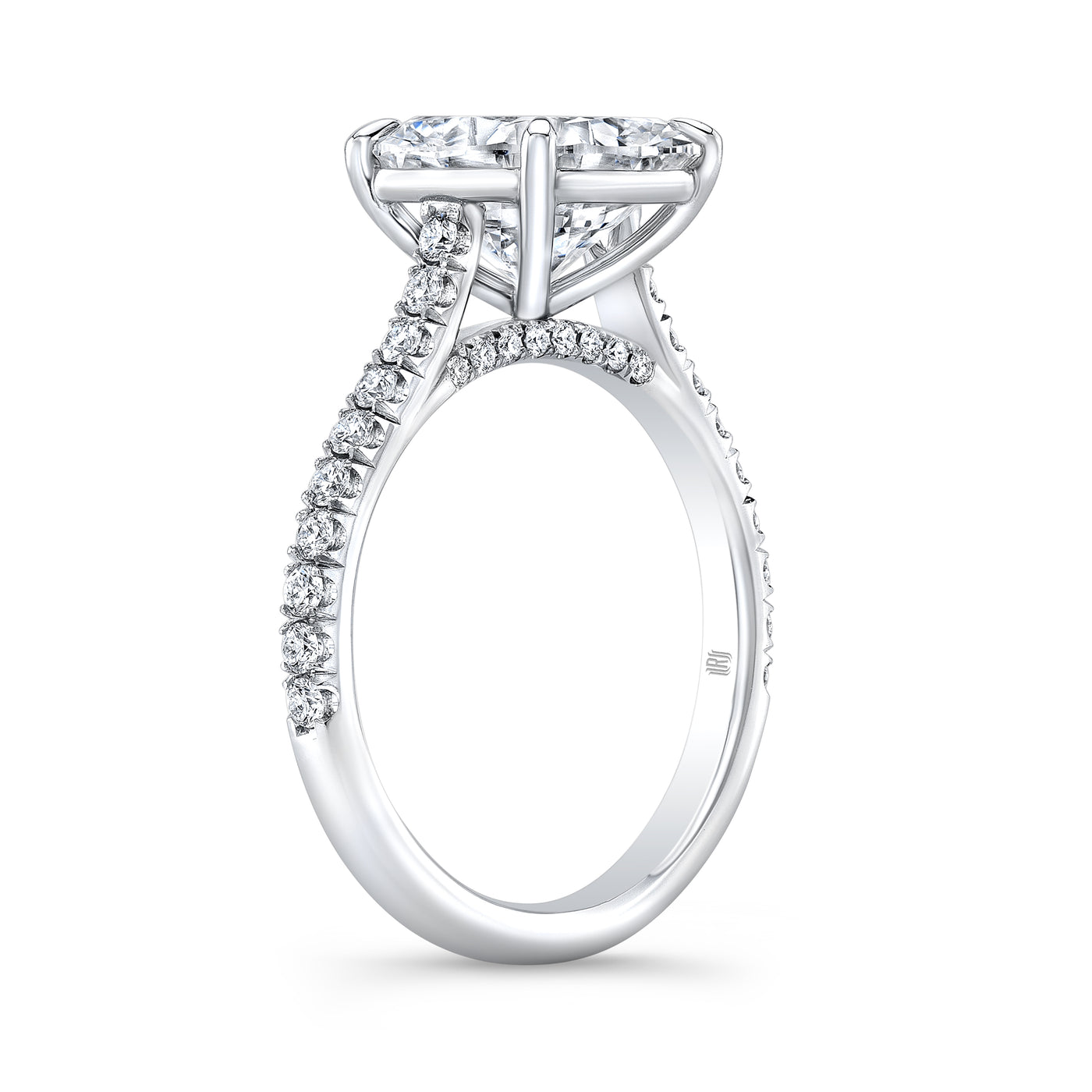 18kt White Gold 3.11ct Cushion Cut Diamond Ring