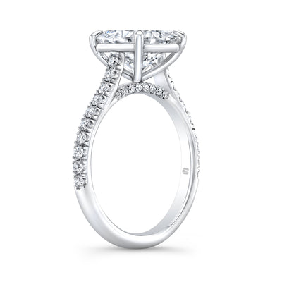 18kt White Gold 3.11ct Cushion Cut Diamond Ring