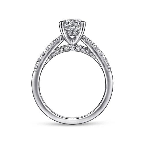 Jones - 14K White Gold Round Diamond Engagement Ring (Setting Only)