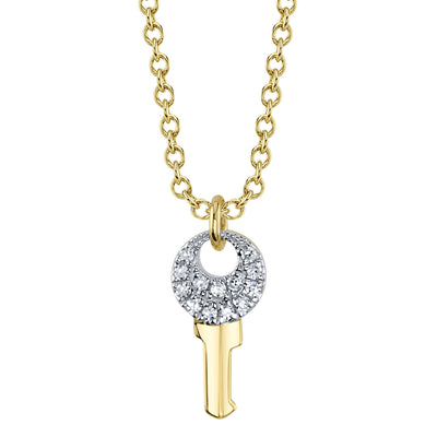 0.03CT DIAMOND KEY NECKLACE