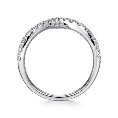 14K White Gold V Shaped Bypass Diamond Ring