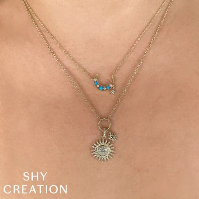 0.29CT DIAMOND SUN NECKLACE