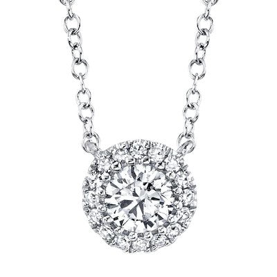 0.20CT-CTR(ROUND) 0.05CT-SIDE DIAMOND NECKLACE