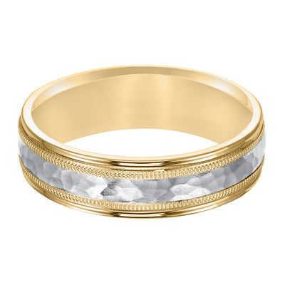 Yellow Gold and Platinum 6mm Men's Wedding Band