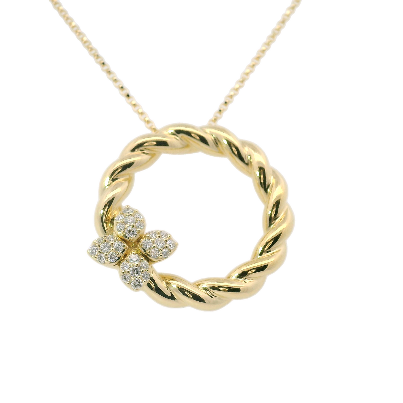 18K YELLOW GOLD LOVE IN VERONA DIAMOND TWIST NECKLACE