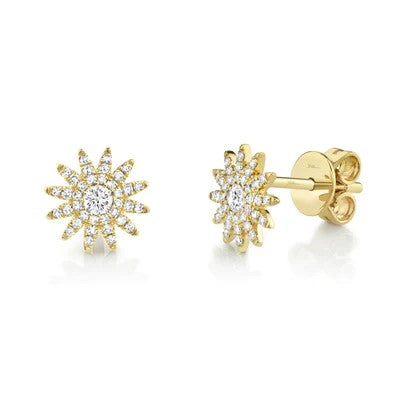 0.24CT DIAMOND STARBURST STUD EARRING