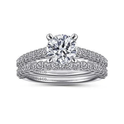 Emberlyn - 14K White Gold Round Diamond Engagement Ring (Setting Only)