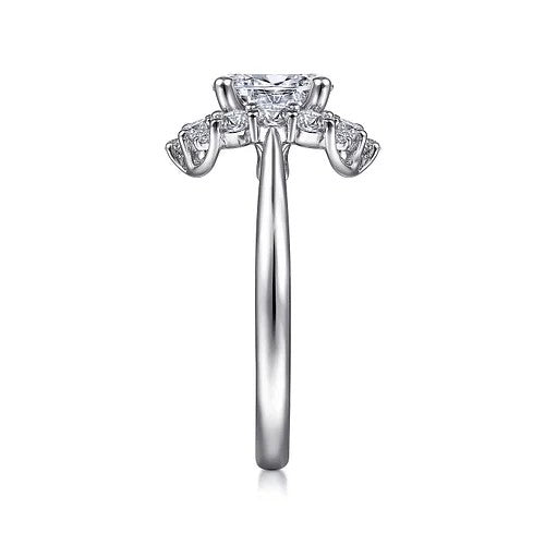 Jada - 14K White Gold Oval Halo Diamond Engagement Ring (Setting Only)