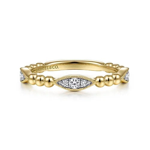 14K Yellow Gold Bujukan Marquise Pave Diamond Ring Diamond Ring