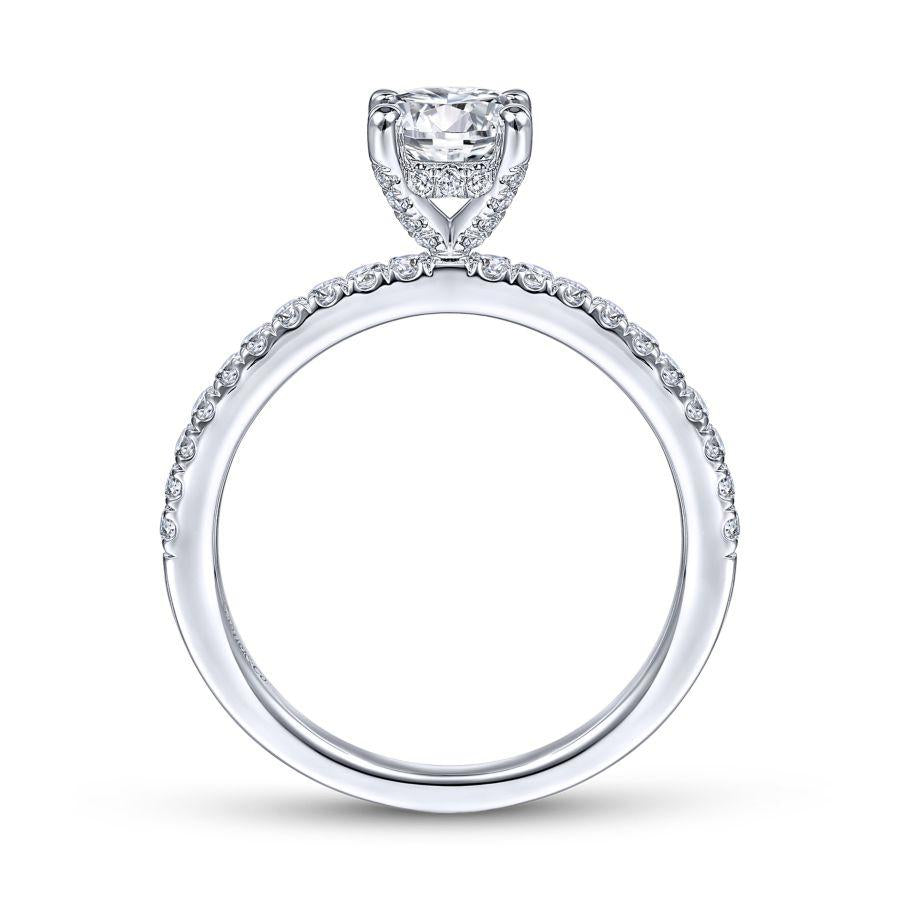 Ulani - 14K White Gold Round Diamond Engagement Ring(Setting Only)