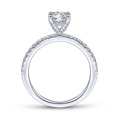 Ulani - 14K White Gold Round Diamond Engagement Ring(Setting Only)