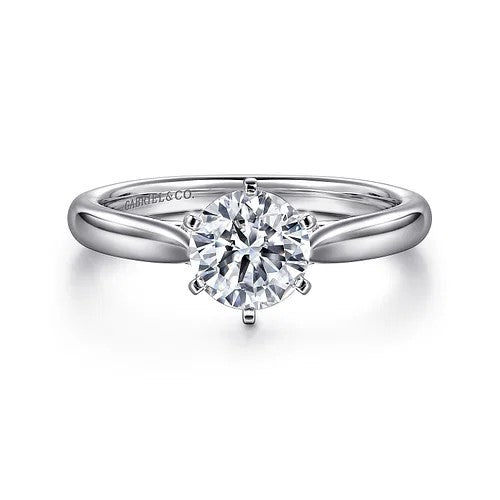 Cassie - 14K White Gold Round Diamond Engagement Ring (Setting Only)