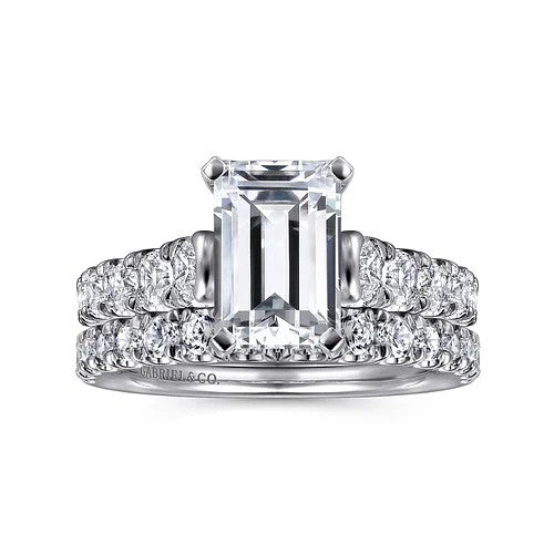 Piper - 14K White Gold Emerald Cut Diamond Engagement Ring (Setting Only)