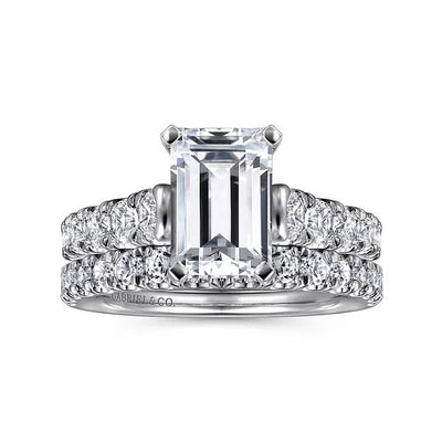 Piper - 14K White Gold Emerald Cut Diamond Engagement Ring (Setting Only)