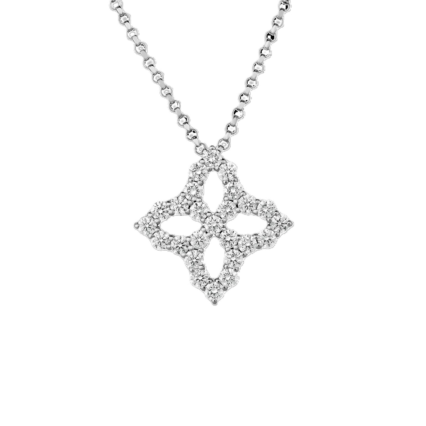 18K WHITE GOLD VENETIAN PRINCESS DIAMOND OUTLINE MEDIUM NECKLACE