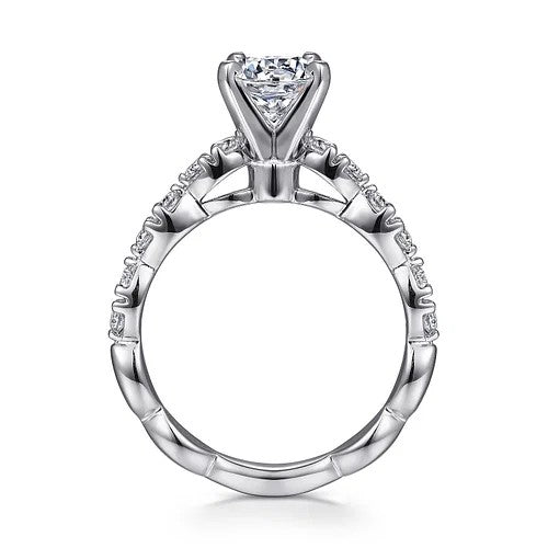 14K White Gold Round Diamond Engagement Ring