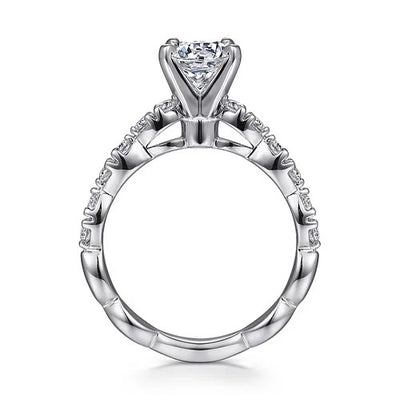 14K White Gold Round Diamond Engagement Ring