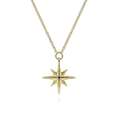 14K Yellow Gold Star Pendant Necklace