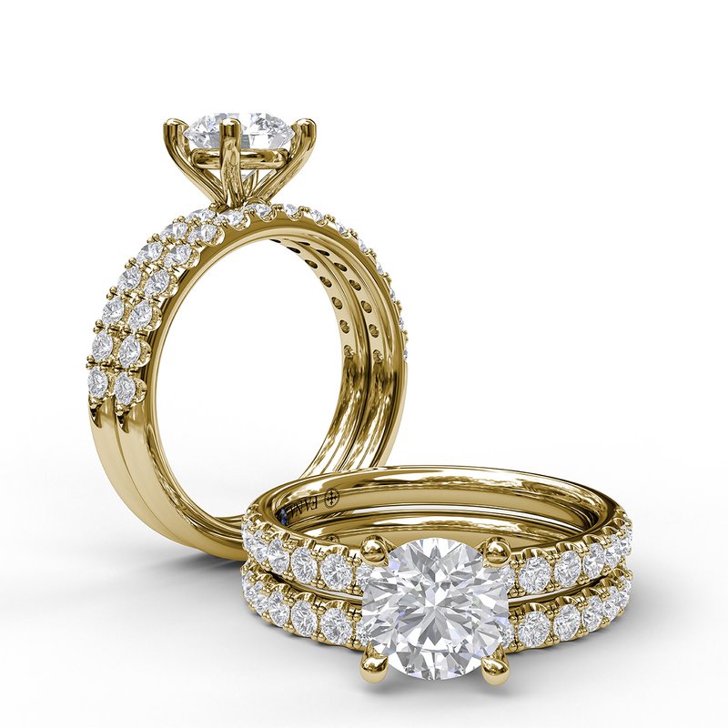 Classic Pave Round Cut Engagement Ring