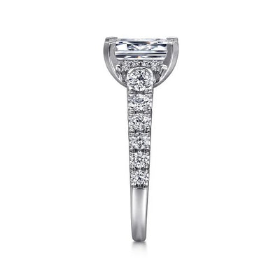 Piper - 14K White Gold Emerald Cut Diamond Engagement Ring (Setting Only)