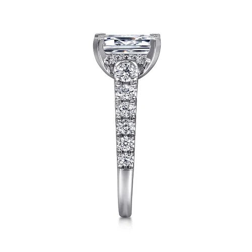 Piper - 14K White Gold Emerald Cut Diamond Engagement Ring (Setting Only)