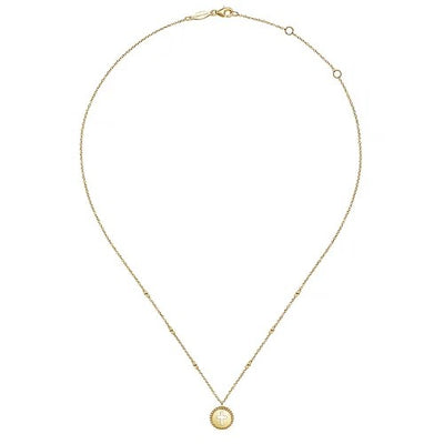 14K Yellow Gold Bujukan Cross Pendant Necklace