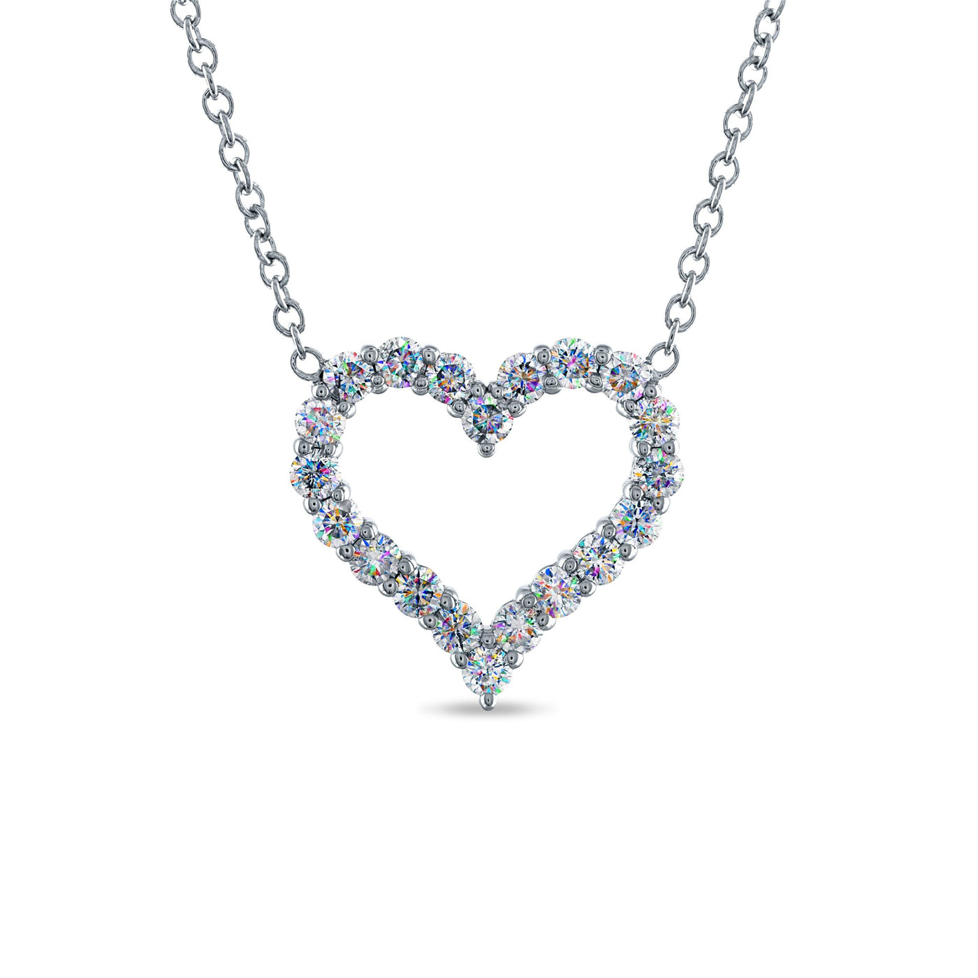 14KWG 0.50CTW FOF RD DIA HEART NECKLACE