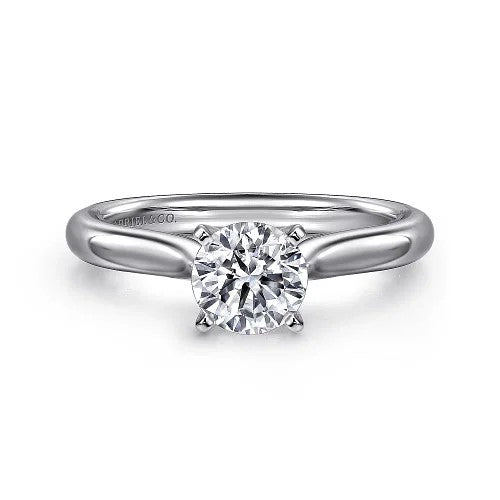 14K White Gold Round Diamond Engagement Ring