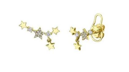 0.14CT DIAMOND STAR EARRING