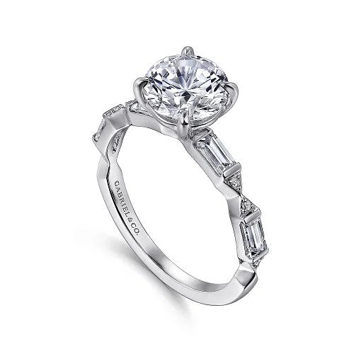 Dariella - 14K White Gold Round Diamond Engagement Ring (Setting Only)