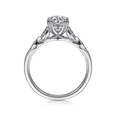 Celia - 14K White Gold Round Diamond Engagement Ring (setting only)