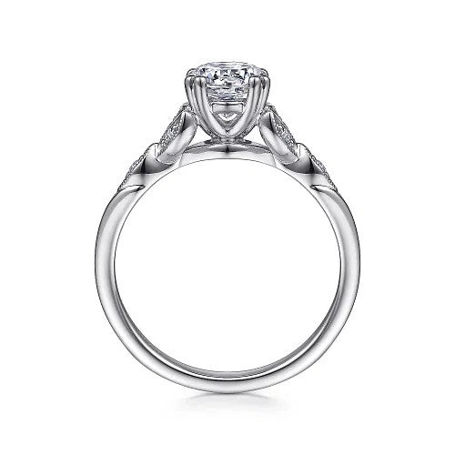 Celia - 14K White Gold Round Diamond Engagement Ring (setting only)