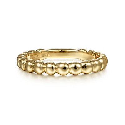 14K Yellow Gold Bujukan Bead Stackable Ring