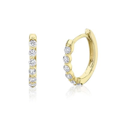 0.26CT DIAMOND OVAL HUGGIE EARRING