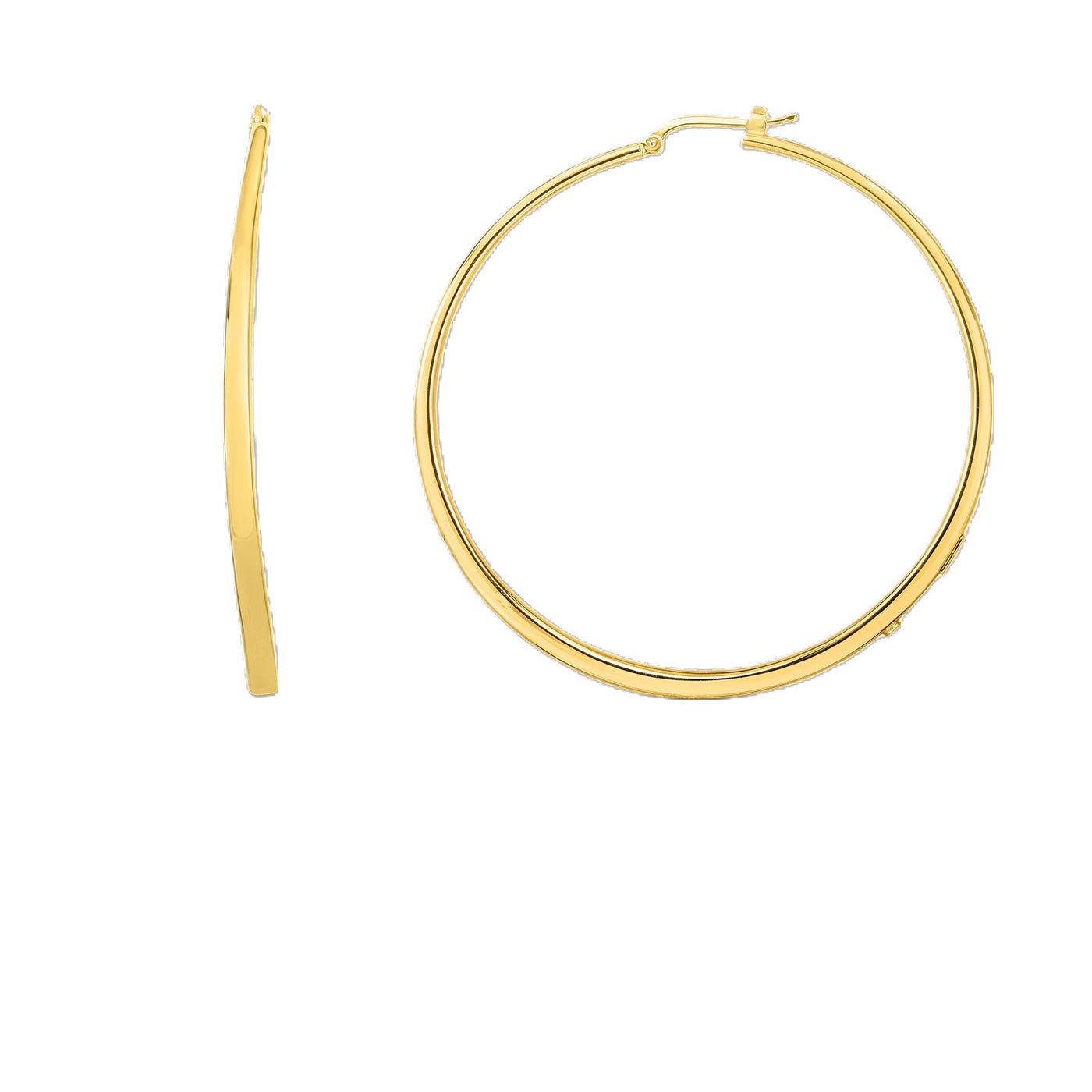 18K DESIGNER GOLD EXTRA LARGE GRADUATED HOOP EARRINGS