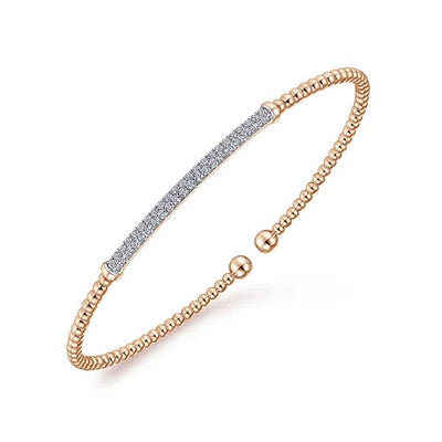 14K Rose Gold Bujukan Diamond Bar Split Bangle