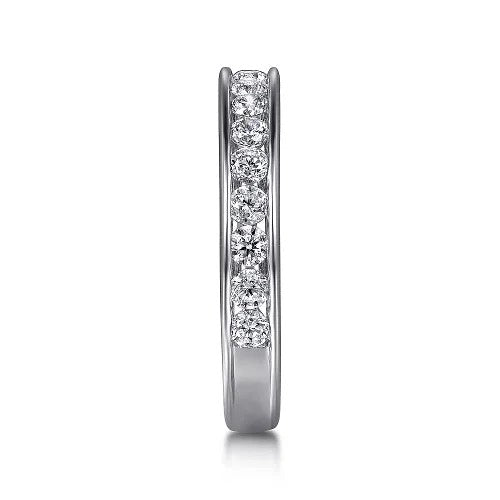 Toledo - 14K White Gold Channel Set Diamond Wedding Band - 0.76 ct