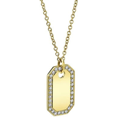 0.40CT DIAMOND DOG TAG NECKLACE