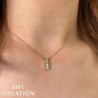 0.18CT DIAMOND BAGUETTE NECKLACE