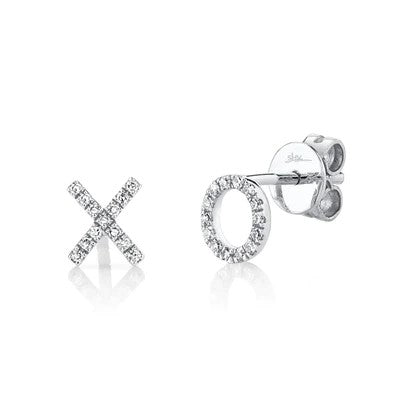 0.09CT DIAMOND "XO" STUD EARRING