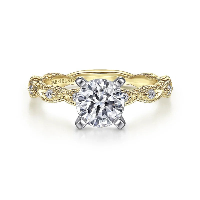 Sadie - 14K Yellow Gold Round Diamond Engagement Ring