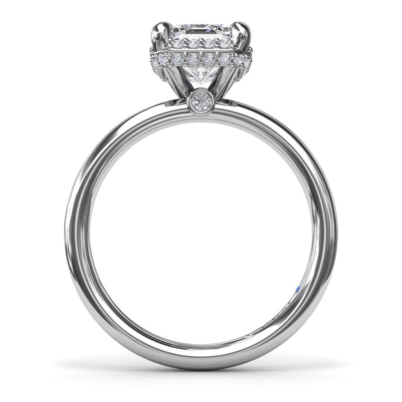 Emerald Cut Halo Diamond Engagement Ring